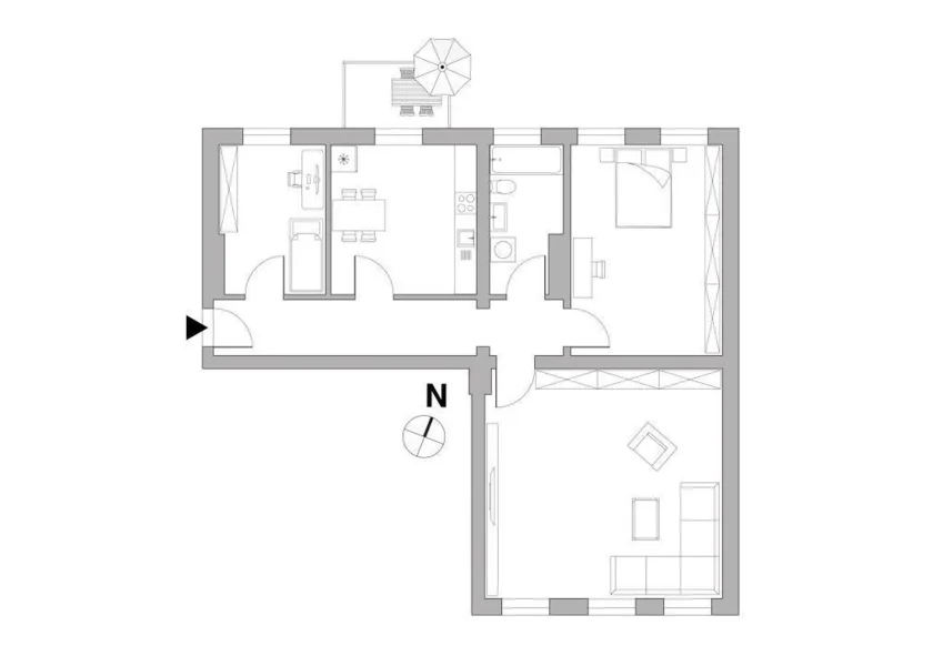 Grundriss 3-Zimmerwohnung