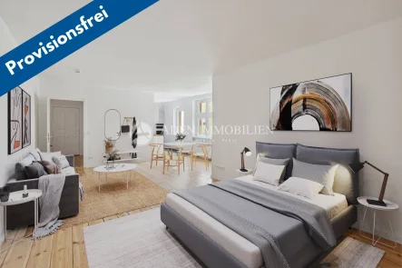 Provisionsfrei - Wohnung kaufen in Berlin - •PROVISIONSFREI! ERSTBEZUG NACH SANIERUNG, große 1-Zimmer-Wohnung unweit der Wilmersdorfer Str.! •