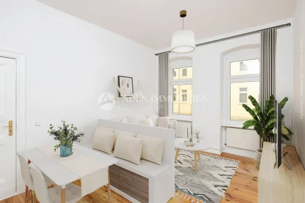 Staging zimmer 1 (24) - Wohnung kaufen in Berlin - 62qm große 2-Zimmer-Wohnung mit Balkon sofort verfügbar in Friedrichshain!