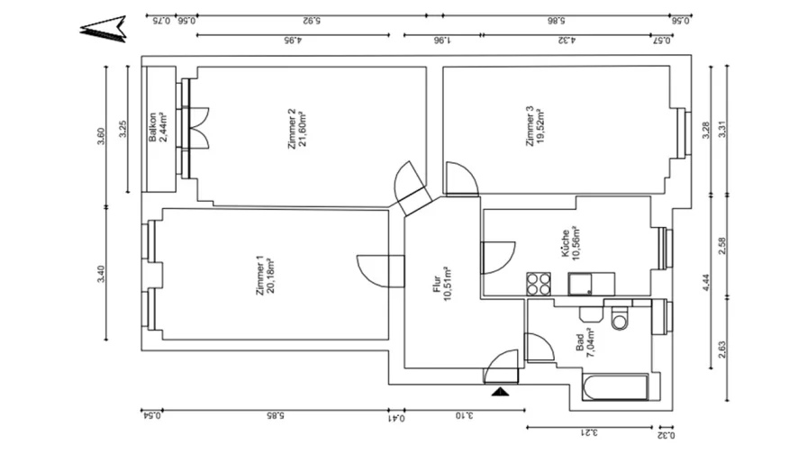 Grundriss Schraderstr. 16 (WE 2)