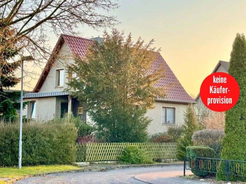 Hausansicht - Haus kaufen in Groß Miltzow OT Holzendorf - HORN IMMOBILIERN ++ Einfamilienhaus in Holzendorf bei Woldegk, ruhige Lage, aber innen zu sanieren