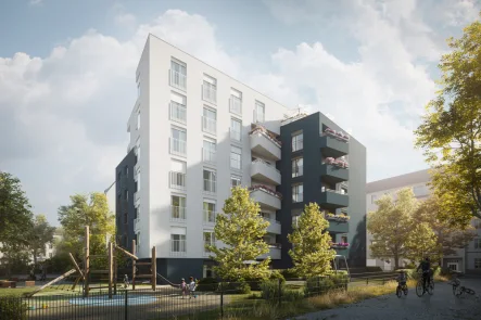 Visionelle Hausansicht - Wohnung kaufen in Berlin / Hohenschönhausen - PANORAMAFEELING im exklusiven Neubau