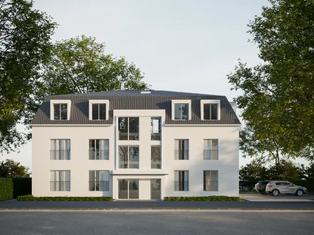 Straßenansicht - Wohnung kaufen in Berlin - Neubau-Erstbezug mit fantastischem Gartenblick