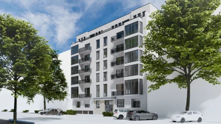 Hausansicht visualisiert - Wohnung kaufen in Berlin - Schicke Neubauwohnung am Kurfürstendamm