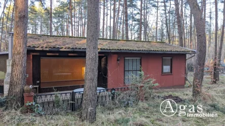 Bungalow Terrasse - Haus kaufen in Schwielowsee / Ferch - großzügiges Freizeitgrundstück mit Bungalow in Ferch