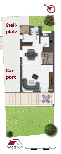 Erdgeschoß mit Garten und Carport_Stellplatz