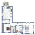 Wohnung 1 - Erdgeschoss - Skizze - Visualisierung