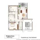 Wohnung 1 - Exposéplan - Skizze - Visualisierung