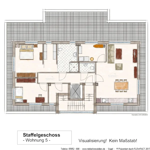 Wohnung 5 - Exposéplan - Skizze - Visualisierung