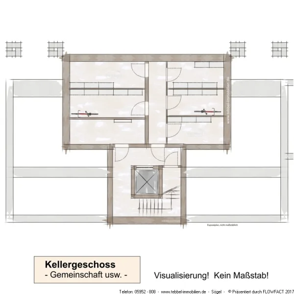 Kellergeschoss - Exposéplan-Skizze-Visualisierung