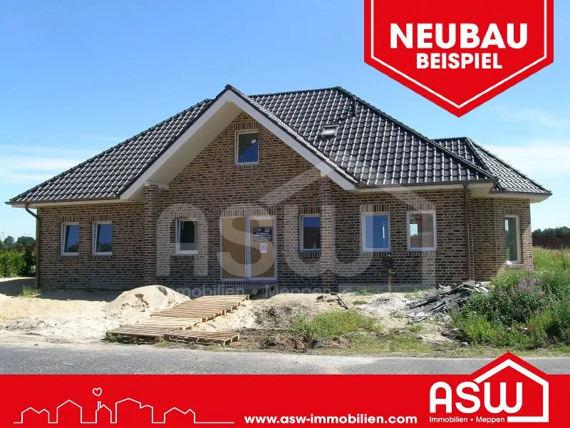 1800 Neu - Haus kaufen in Geeste - Musterhaus! Traumhafter Neubaubungalow mit massiver Garage und 2 Erkern in ruhiger Wohnlage von Geeste gelegen!