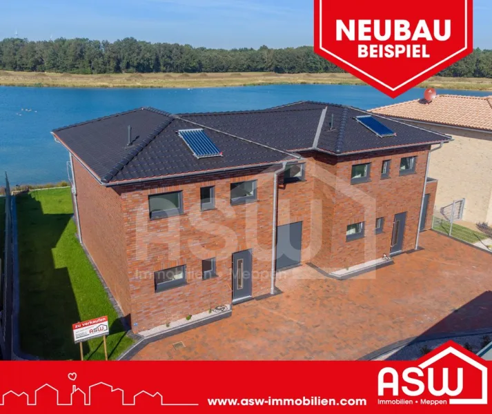 2464 Musterhaus neu - Haus kaufen in Herzlake - Traumhaftes Wohnenam See!Modernes Neubau Einfamilienhaus mit Garage
