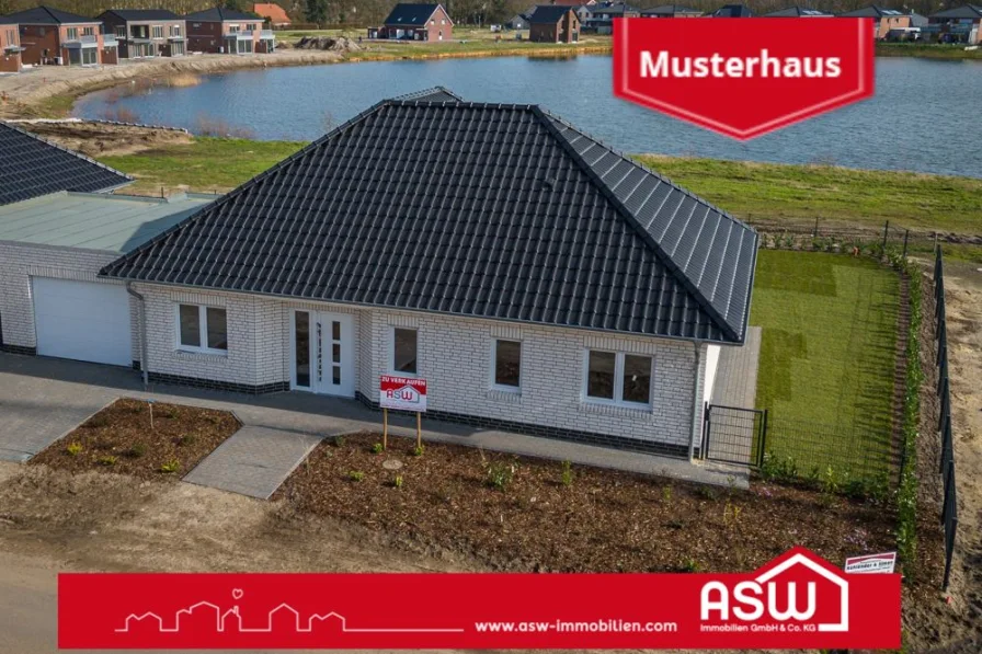 Musterhaus - Haus kaufen in Herzlake - Neubau 2023!Traumhaftes Wohnen am See! Geräumiger Bungalow KfW55 mit Luftwärmepumpe