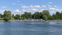 Blick zum Strandbad Weißensee