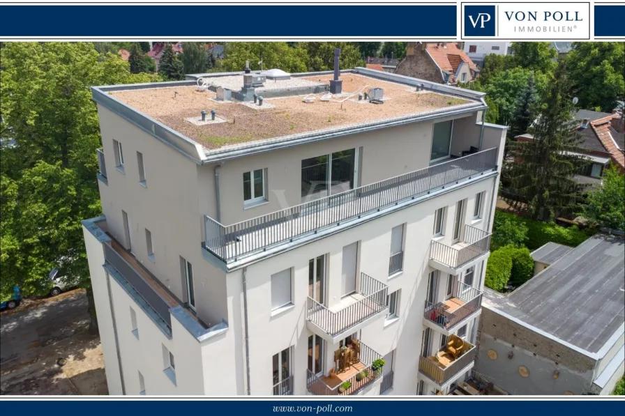 Hausansicht - Wohnung kaufen in Berlin / Pankow - Wohnkomfort für höchste Ansprüche: Maisonette-Dachgeschosswohnung mit Lift und Kamin