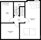 Untergeschoss mit 57,61qm Nutzfläche / Hobbyraum mit 28,29qm in WFL eingerechnet