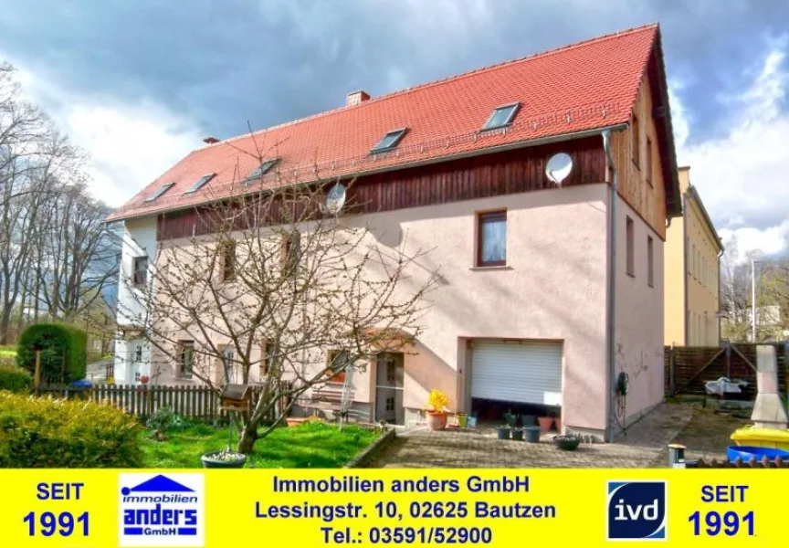Hausansicht - Wohnung kaufen in Großdubrau - Wulka Dubrawa - Moderne 4-Raum-ETW mit Garage und PKW-Stellplatz in ruhiger Wohnllage bei Bautzen