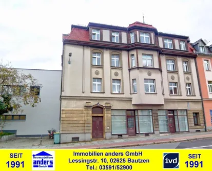 Hausansicht - Büro/Praxis mieten in Bautzen - Budyšin - Provisionsfreie - Moderne Gewerbe-/Büroeinheit im Erdgeschoss in Bautzen