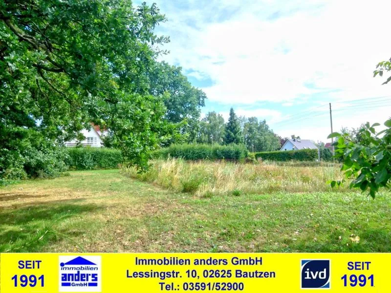 Ansicht Grundstück - Grundstück kaufen in Singwitz - Dźěžnikecy - erschlossenes Baugrundstück - in sehr ruhiger Wohnlage - ca. 2 km südlich von Bautzen