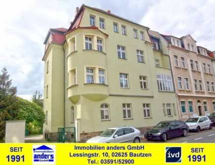 Hausansicht - Wohnung mieten in Bautzen - Budyšin - Moderne 2-Raum-Wohnung mit Balkon - Bad mit Wanne und Dusche in Bautzen