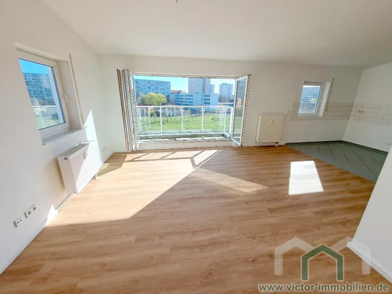 Wohnzimmer (Abb. 1) - Wohnung mieten in Leipzig - ** Zentrum-Süd * Moderne 3-Zimmer-Whg. mit Dachterrasse **