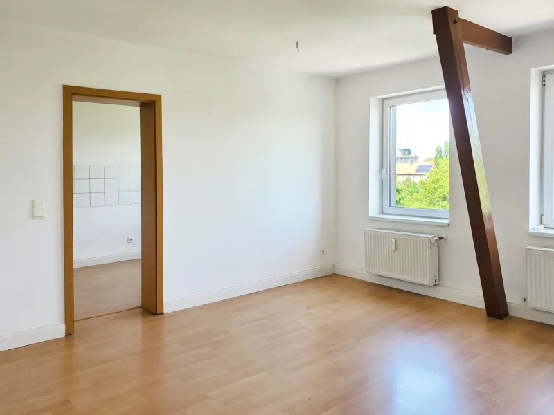 Wohnzimmer-Mietwohnung-immoHAL4 - Wohnung mieten in Halle - ... und dieser Ausblick! Mit Wohnküche und Wannenbad im südlichen Stadtgebiet.