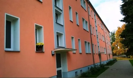 Fassade - Wohnung mieten in Ballenstedt - Freundliche 3-Raum-Wohnung mit Balkon im EG