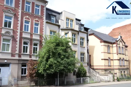 Hausansicht Geraer Straße - Haus kaufen in Zeitz - Wunderschöne Stadtvilla nahe dem Schloss Moritzburg in Zeitz – bereits in Teileigentum aufgeteilt!