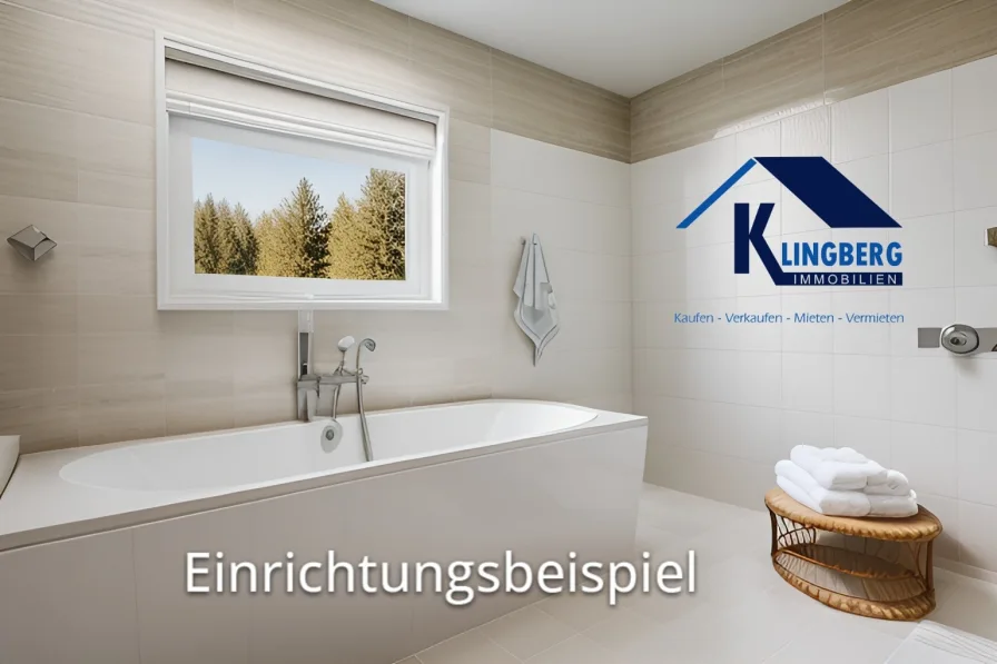 Tageslichtbad mit Wanne - Gestaltungsbeispiel - Haus kaufen in Zeitz - RMH mit großem Grundstück in bester Wohnlage von Zeitz – Bergsiedlung – zu verkaufen!