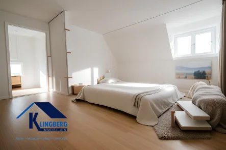 Schlafzimmer OG - Gestaltungsbeispiel - Haus kaufen in Zeitz - RMH mit großem Grundstück in bester Wohnlage von Zeitz – Bergsiedlung – zu verkaufen!