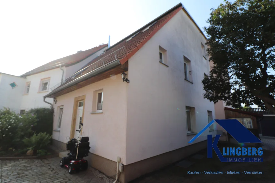 Ansicht - Hinterhaus - Haus kaufen in Kretzschau - Zwei Wohnhäuser mit Grundstück in ruhiger Wohngegend von Zeitz zum Preis von einem!