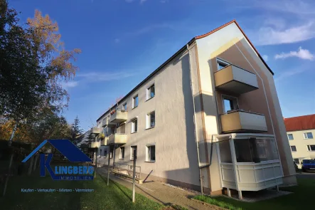 Hausansicht - Hinterseite - Wohnung kaufen in Zeitz - Gelegenheit - Eigentumswohnung mit Balkon und Stellplatz in einer der schönsten Wohnlage von Zeitz!