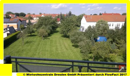 Balkonblick-2-Raum-Balkon-Dusche-Niedersedlitz - Wohnung mieten in Dresden - Tolle 2-Raumwohnung !! Süd-/ West-Balkon und Blick ins Grüne !!!