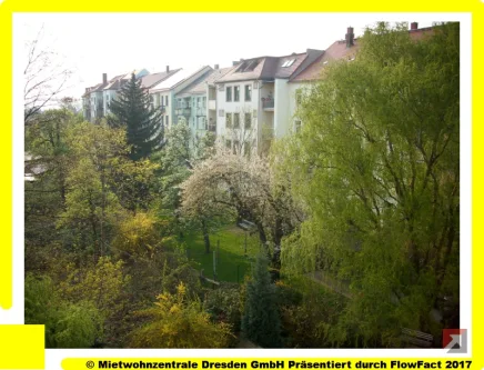 Ausblick - Schöne 2-Raum Wohnung mit Bdewanne und Wohnküche in Pieschen !! WG geeignet !!! - Wohnung mieten in Dresden - Schöne 2-Raum Wohnung mit Bdewanne und Wohnküche in Pieschen !! WG geeignet !!!