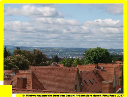 Fensterblick - möblierte Einraumwohnung im DG - Wohnung mieten in Dresden - Für Wochenendpendler - Möbliert in Hellerau - Ausblick auf Dresden!!!