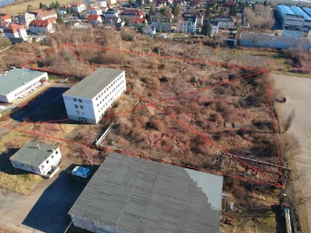 Vogelperspektive Freifläche - Grundstück mieten in Dresden - 12.536 m² FREIFLÄCHE in Gewerbeareal zur MIETE