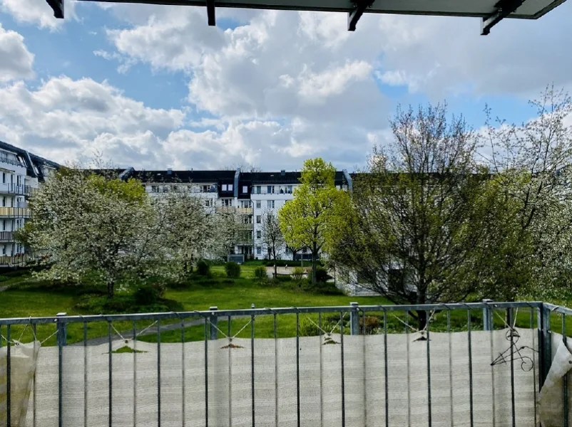 Aussicht Balkon - Wohnung kaufen in Chemnitz - langjährig vermietete 3-Raumwohnung mit Balkon + Stellplatz in Schloßchemnitz kaufen