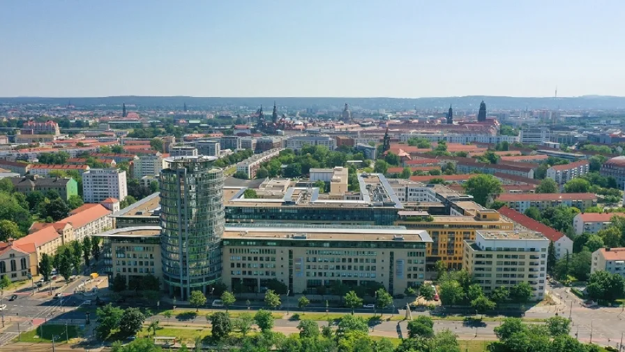 WTC Vogelperspektive neu - Büro/Praxis mieten in Dresden - Repräsentative Bürofläche mit ca. 1.090 m² im World Trade Center zur Miete