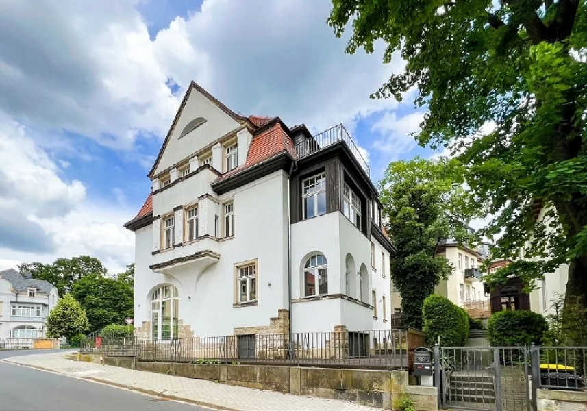 Gebäudeansicht - Büro/Praxis mieten in Dresden - Sanierte Bürovilla | 105 m² Bürofläche am Weißen Hirsch in Dresden zur Miete