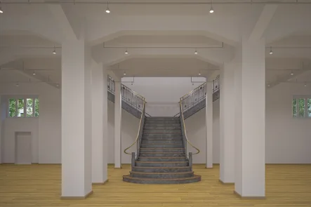 Treppe zur oberen Etage - Visualisierung - Laden/Einzelhandel kaufen in Dresden - Premium-Gewerbefläche in Innenstadt-Toplage (DD-Neustadt) mit enormer Aussenwirkung.