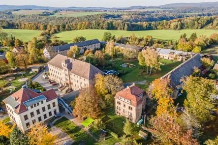 Villa mit Rittergut - Haus kaufen in Struppen - Gutsherren-Villa mit Denkmal-Rittergut, große Park-Areal, Hanglage Struppen. Sanierungsobjekt