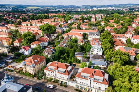 Luftbild Stadtteil - Wohnung kaufen in Dresden - Rendite 6 % - steigerbar. Vermietetes Single-Apartment mit EBK und TG-Stellplatz in DD-Laubegast.