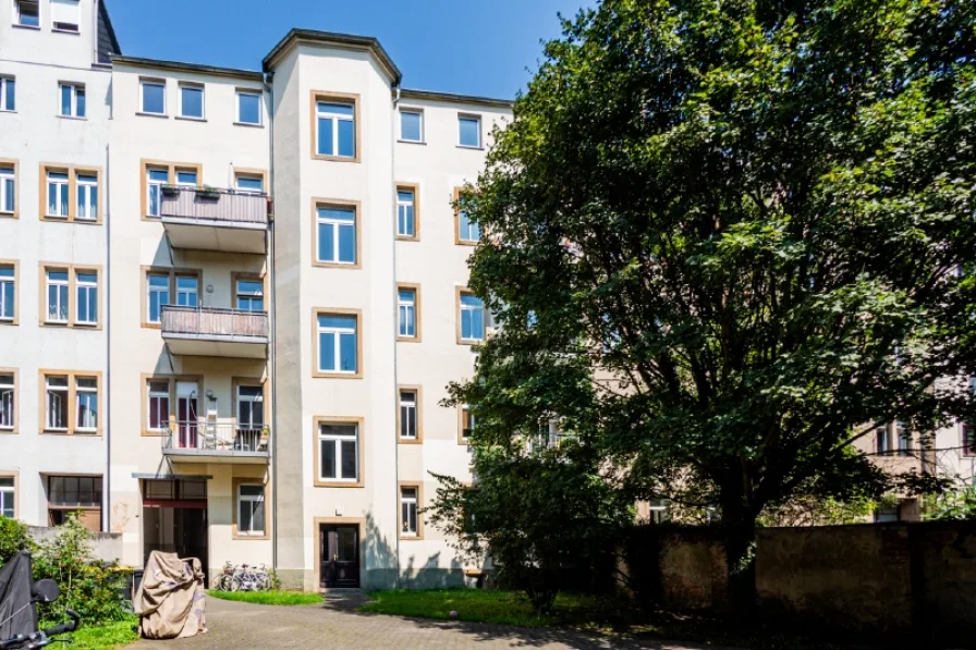 Rückansicht - Wohnung kaufen in Dresden - Tolle Investmentchance in der Dresdner Neustadt - eine der beliebtesten Lagen für Studenten.