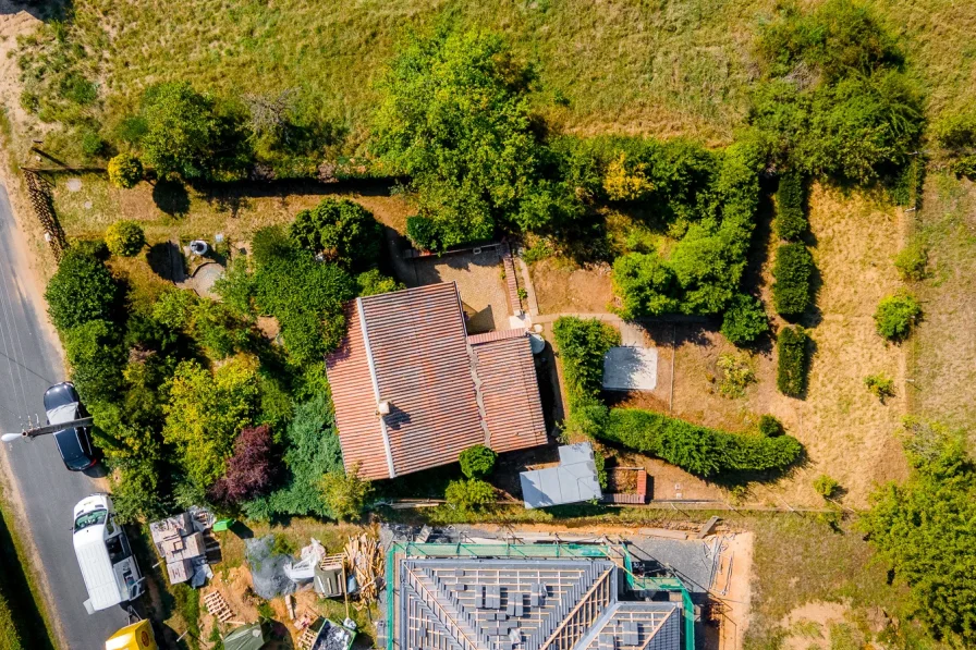 Luftbild - Draufsicht - Grundstück kaufen in Großenhain - Keine Kompromisse durch Hauskauf! Selber bauen und den Traum vom Eigenheim verwirklichen.