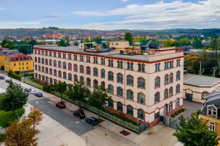 Luftbild Gebäudeansicht 1 - Wohnung kaufen in Heidenau - Lift direkt in die Wohnung! Tolles Loft mit Dachterrasse und viel PLatz für Ire Bedürfnisse!