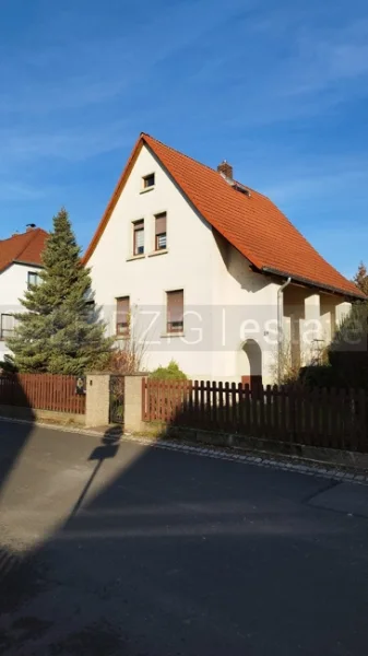 Vorderansicht  - Haus kaufen in Borsdorf / Panitzsch - Frei stehendes Einfamilienhaus mit wunderschönem Garten