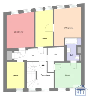 Grundriss - Wohnung mieten in Zittau - Attraktive Wohnung mit Garten im Stadtzentrum