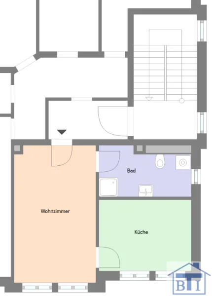 Grundriss - Wohnung mieten in Zittau - 1-Raum-Wohnung in Weinaugegend