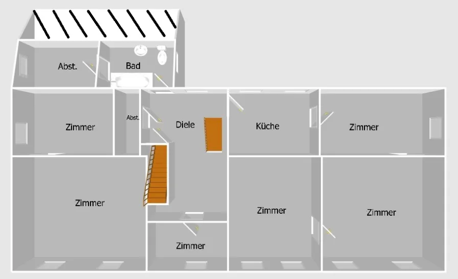 Obergeschoss. NUR ZUR ORIENTIERUNG! 