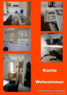 Küche - Wohnung mieten in Wilkau-Haßlau - Vollmöblierte 2-Zi.-Dachwohnung für Pendler als Werkswohnung oder als Zweitwohnsitz zu vermieten!